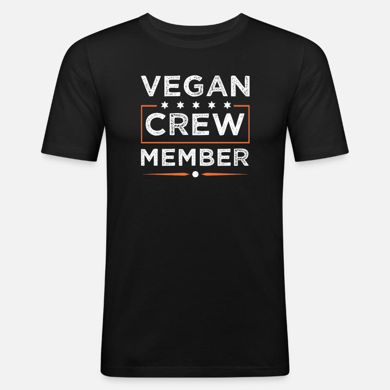 Vegan Crew - Männer Slim Fit T-Shirt - Schwarz