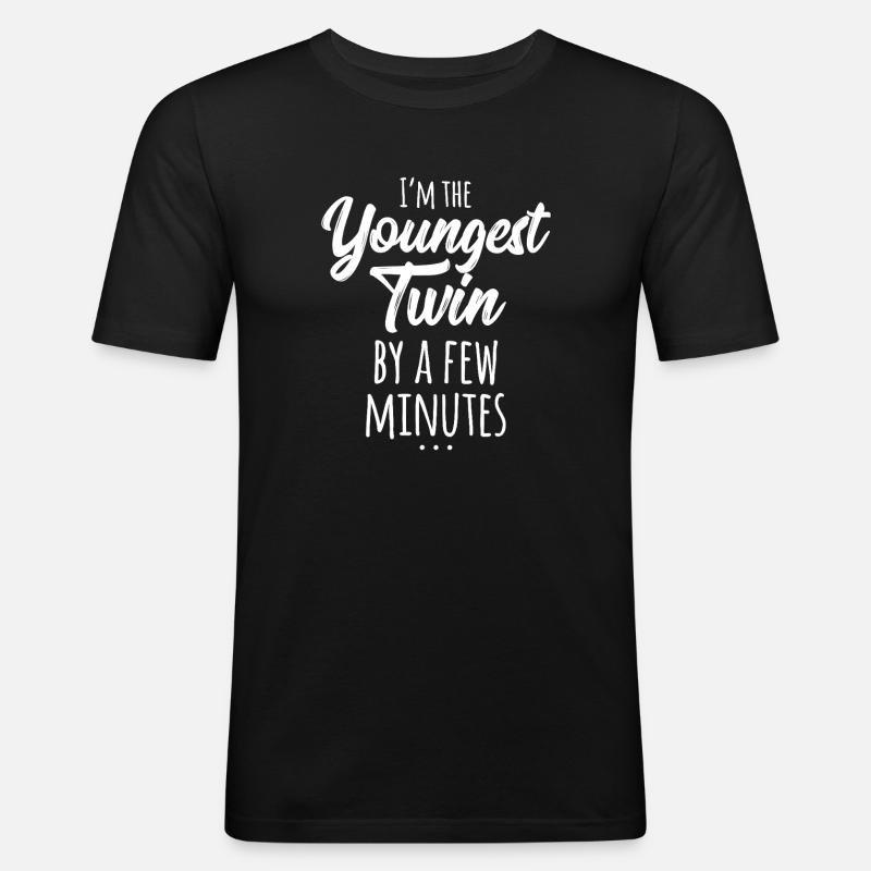Youngest Twin Caption Tee - Men's Slim Fit T-Shirt - black