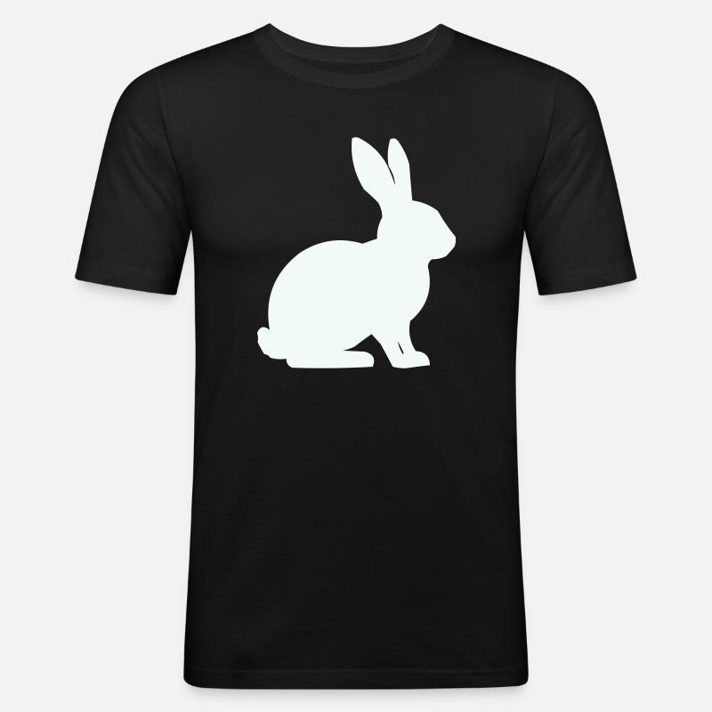 Hase Silhouette Minimal - Männer Slim Fit T-Shirt - Schwarz