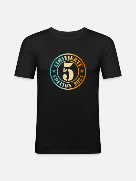 5th Birthday Young Girls - Men's Slim Fit T-Shirt - black