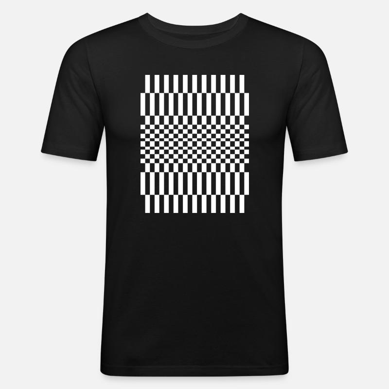 Schachbrettmuster-Design - Männer Slim Fit T-Shirt - Schwarz