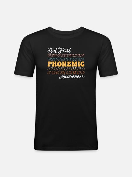 Phonemic Awareness First - Men's Slim Fit T-Shirt - black