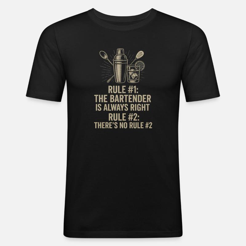 Barkeeper hat immer recht - Männer Slim Fit T-Shirt - Schwarz