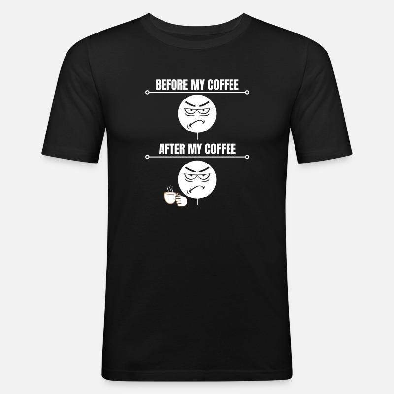 Grumpy Coffee Mood - Men's Slim Fit T-Shirt - black
