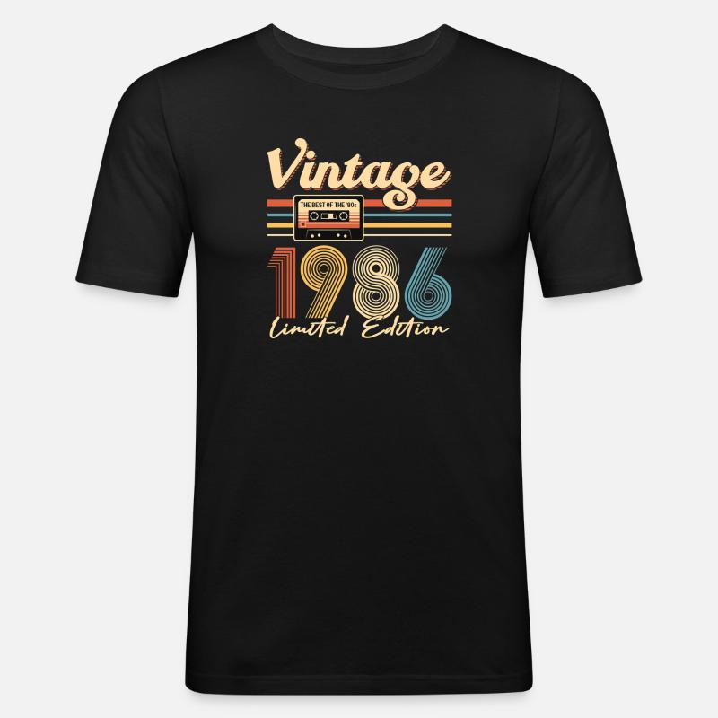 40-jähriges Jubiläum - Männer Slim Fit T-Shirt - Schwarz