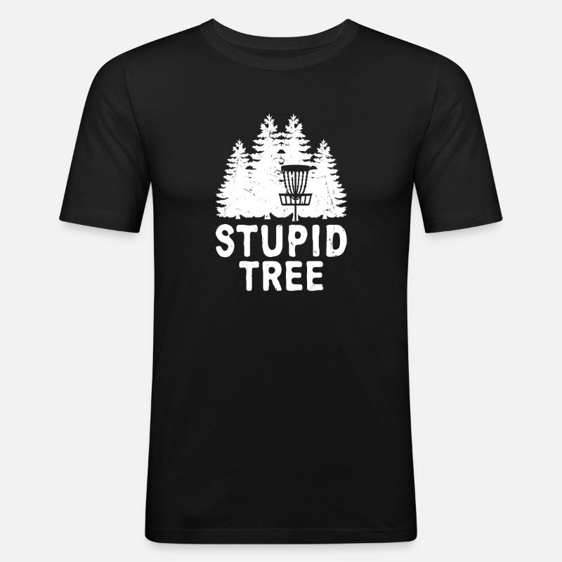 Blöder Tree Disc Golf Tee - Männer Slim Fit T-Shirt - Schwarz
