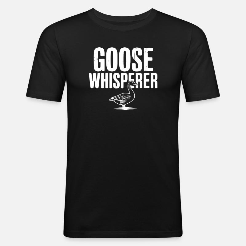 Gänseflüsterer - Männer Slim Fit T-Shirt - Schwarz