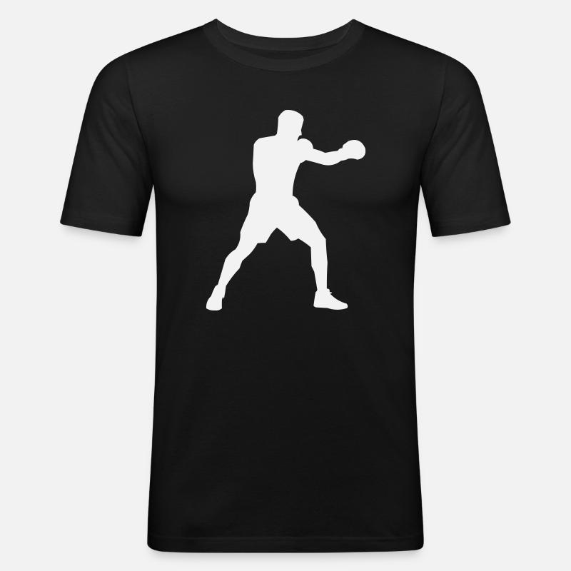 Boxsilhouette Kraftschub - Männer Slim Fit T-Shirt - Schwarz