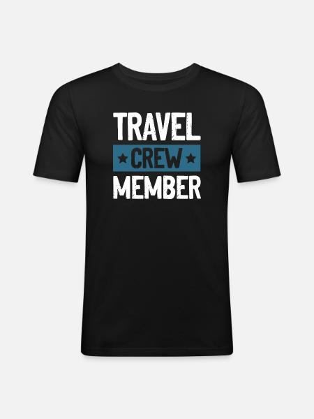 Travel Crew - Männer Slim Fit T-Shirt - Schwarz