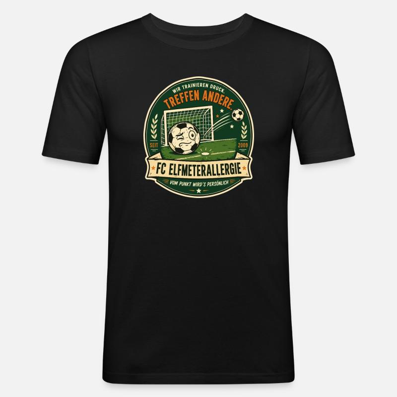 FC Elfmeterallergie - Männer Slim Fit T-Shirt - Schwarz
