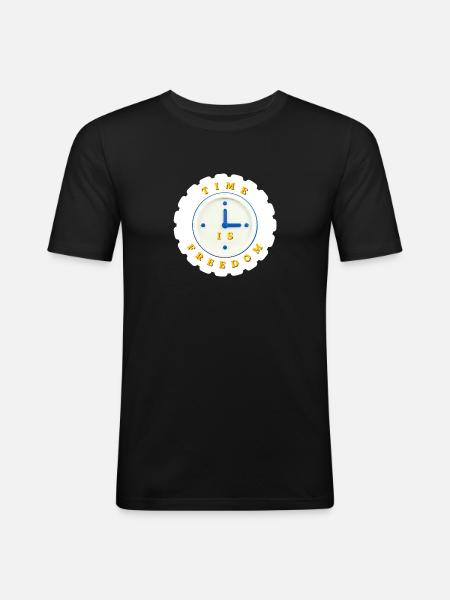 Time is freedom - Men's Slim Fit T-Shirt - black
