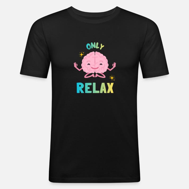Rainbow Zen Brain - Men's Slim Fit T-Shirt - black