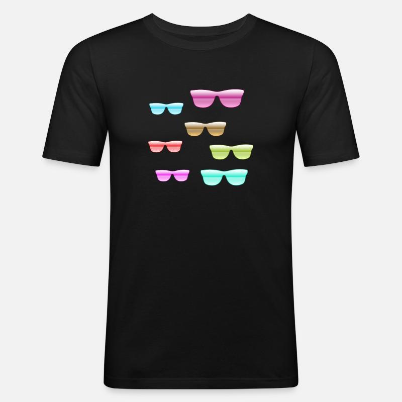 Sonnenrillen - Männer Slim Fit T-Shirt - Schwarz