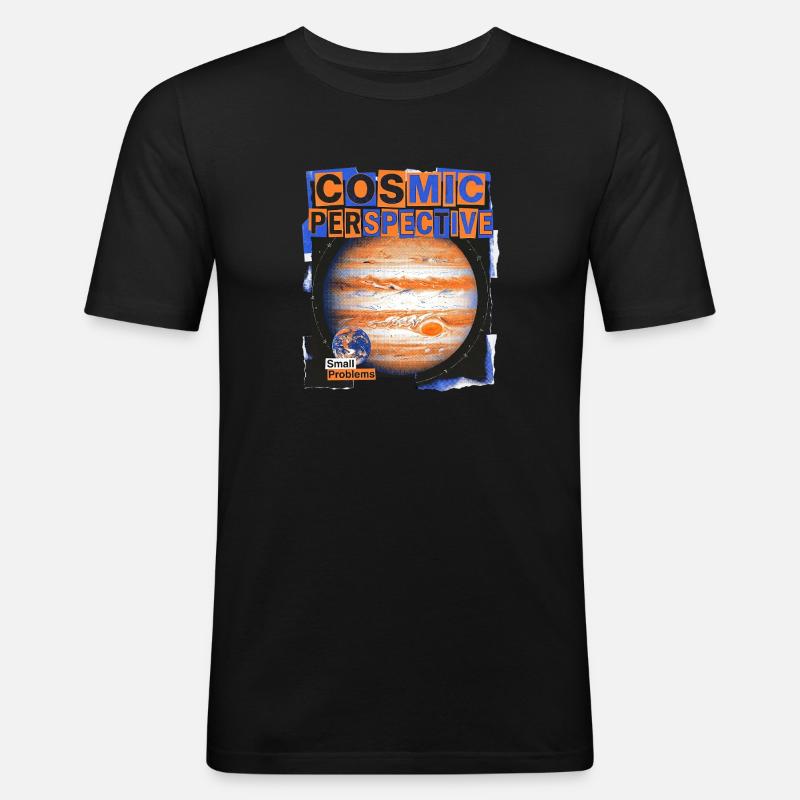 Cosmic Perspective - Männer Slim Fit T-Shirt - Schwarz