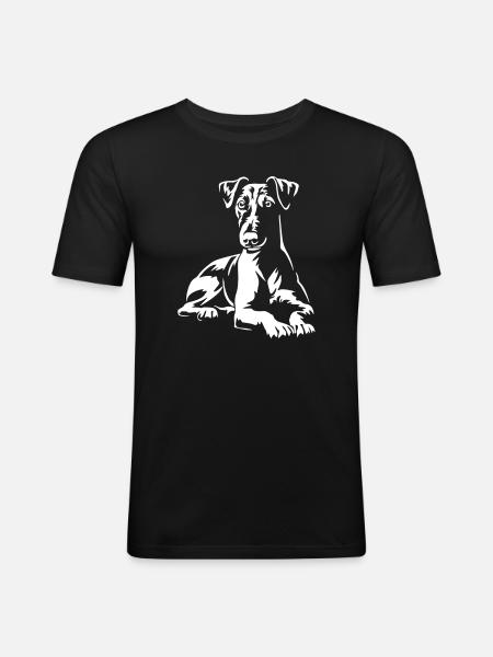 Foxterrier "Black Edition" - Männer Slim Fit T-Shirt - Schwarz