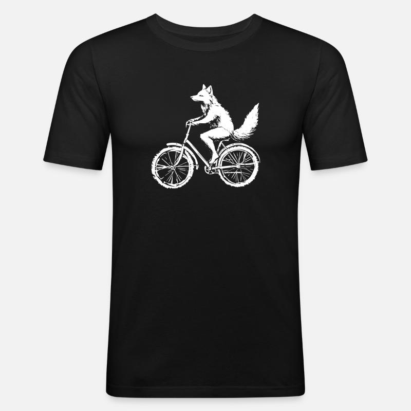 Bicycle Fox - Men's Slim Fit T-Shirt - black