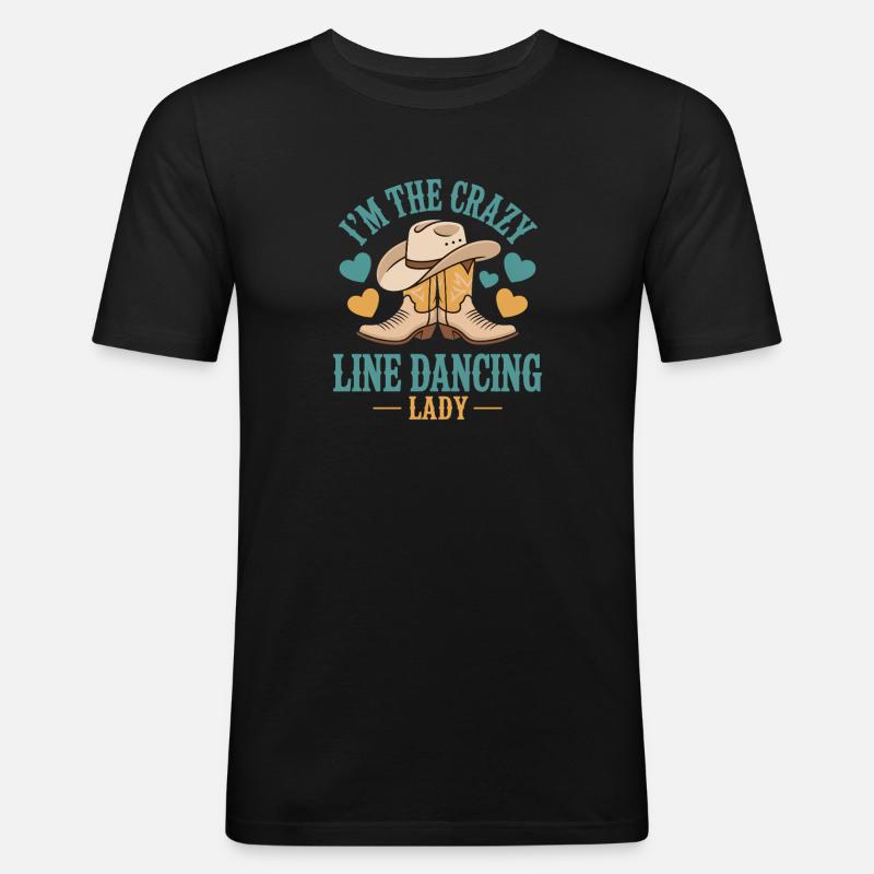Line Dance Line Dancing Gift - Men's Slim Fit T-Shirt - black