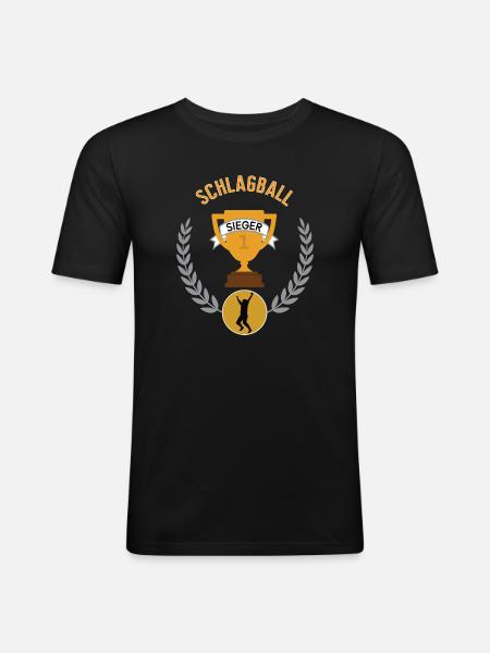 Schlagball Sieger Gewinner Turnier Meisterschaft - Männer Slim Fit T-Shirt - Schwarz