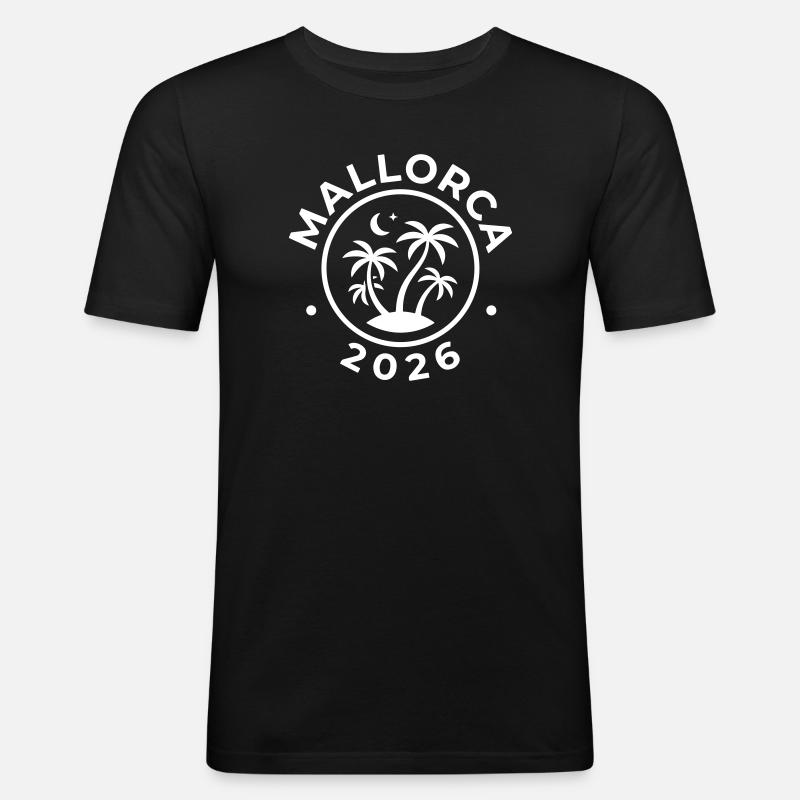 Mallorca 2026 - Männer Slim Fit T-Shirt - Schwarz