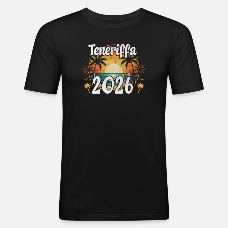 Teneriffa 2026 - Männer Slim Fit T-Shirt - Schwarz