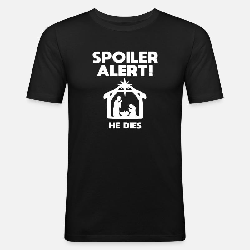 Spoiler: Krippen-Wendung - Männer Slim Fit T-Shirt - Schwarz