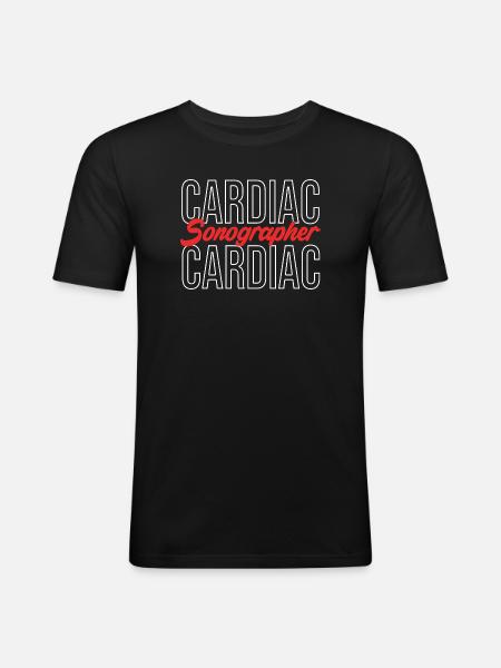 Cardiogram, cardiography, sonography, ultrasound - Men's Slim Fit T-Shirt - black