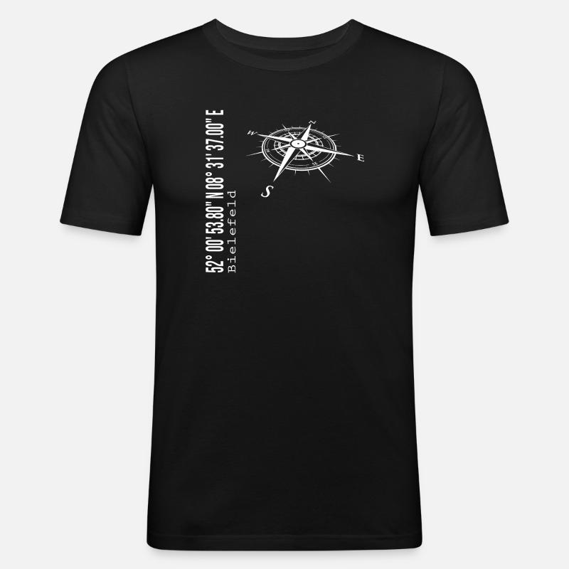 Bielefeld - Männer Slim Fit T-Shirt - Schwarz