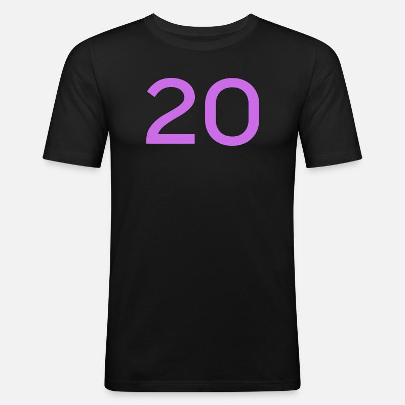 20 - Männer Slim Fit T-Shirt - Schwarz
