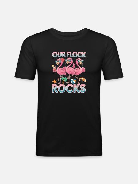 Our troupe rocks Flamingos Summer - Men's Slim Fit T-Shirt - black