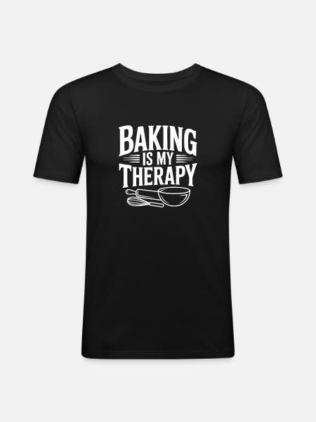 Baking Is My Therapy - Men's Slim Fit T-Shirt - black