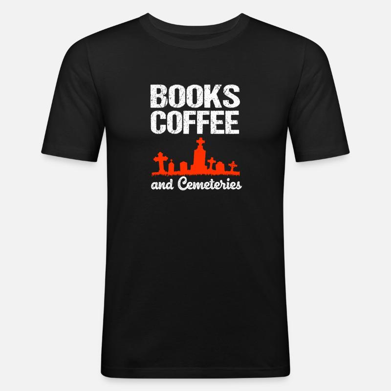 Bestattung Kaffee - Männer Slim Fit T-Shirt - Schwarz