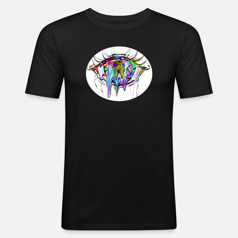 Farbauge - Männer Slim Fit T-Shirt - Schwarz