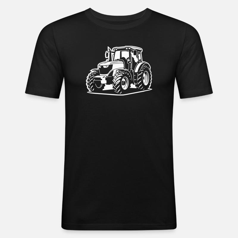 Traktor / Trecker / Schlepper (Differenzbild) - Männer Slim Fit T-Shirt - Schwarz