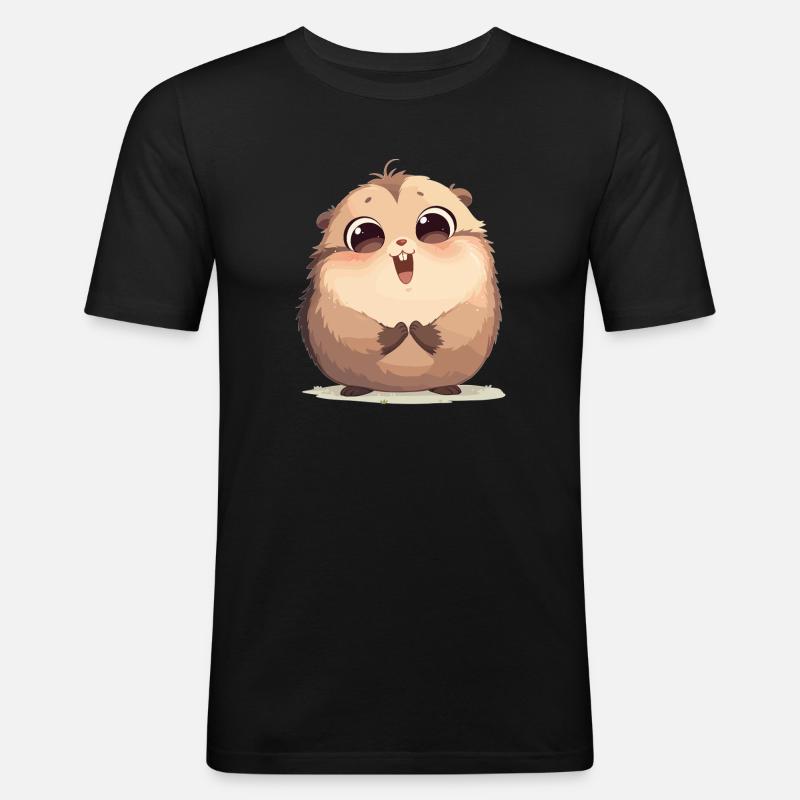 Murmeltiere Murmeltier - Männer Slim Fit T-Shirt - Schwarz