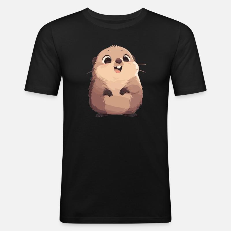 Murmeltiere Murmeltier - Männer Slim Fit T-Shirt - Schwarz