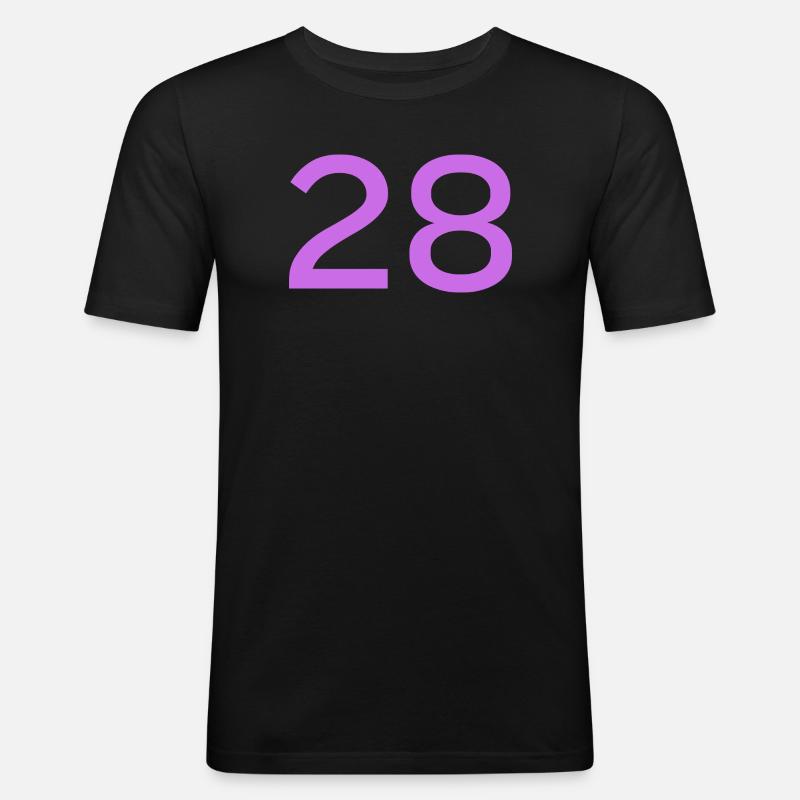 28 - Männer Slim Fit T-Shirt - Schwarz