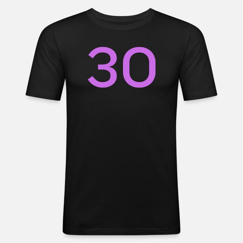 30 - Männer Slim Fit T-Shirt - Schwarz