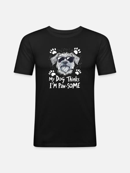 Pawsome Dog Owner - Men's Slim Fit T-Shirt - black