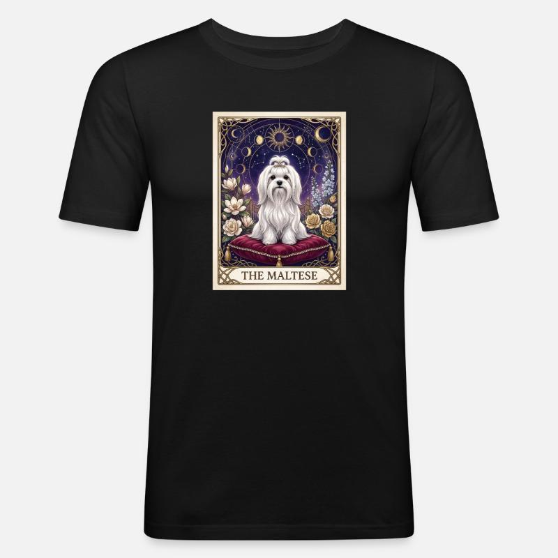 Der Malteser im Sternenhimmel - Männer Slim Fit T-Shirt - Schwarz