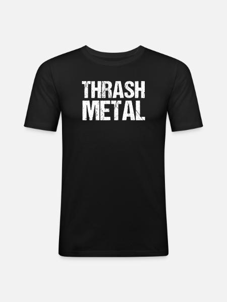 Thrash Metal Grunge Typography - Men's Slim Fit T-Shirt - black