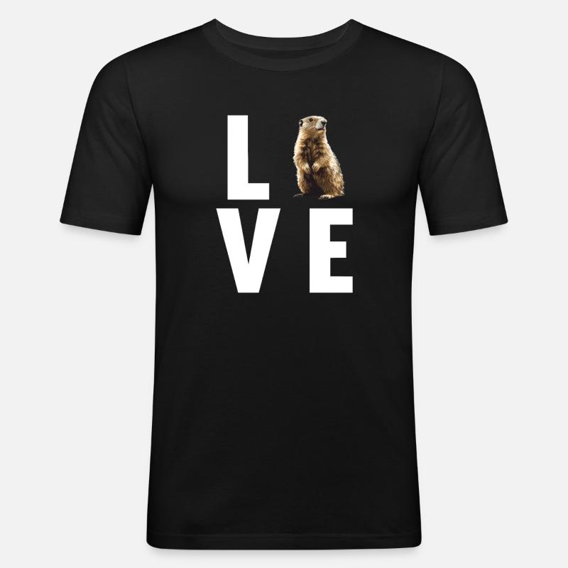 Murmeltiere Murmeltier - Männer Slim Fit T-Shirt - Schwarz