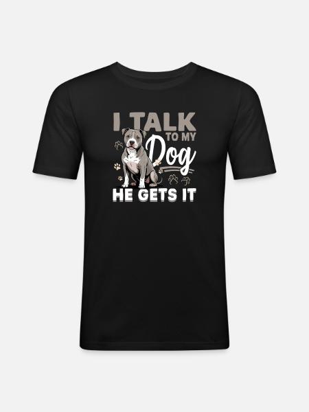 Pitbull Terrier Pittie Dog Breed - Men's Slim Fit T-Shirt - black