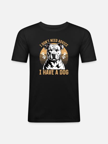 Pitbull Terrier Pittie Dog Breed - Men's Slim Fit T-Shirt - black
