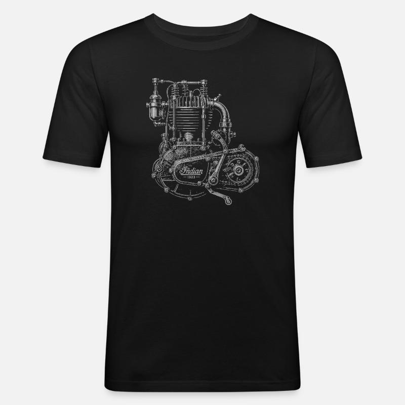 Motorrad  - Männer Slim Fit T-Shirt - Schwarz