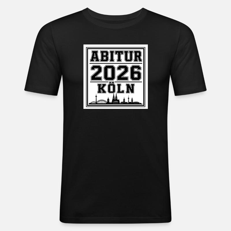 Abitur-2026-Koeln - Männer Slim Fit T-Shirt - Schwarz