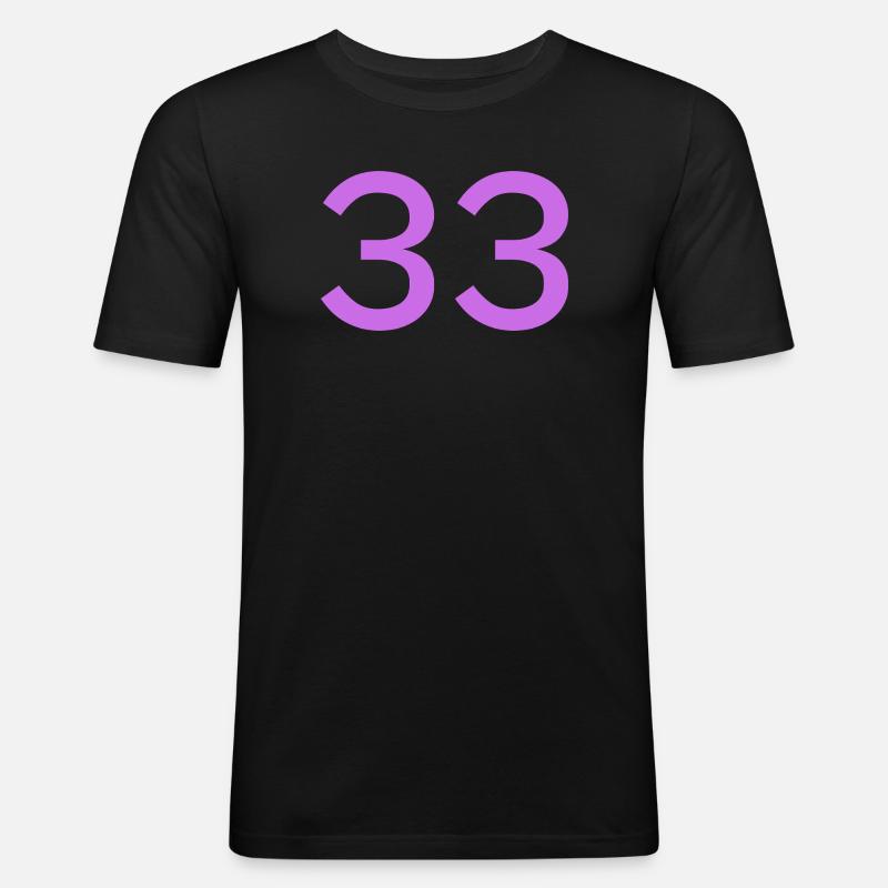 33 - Männer Slim Fit T-Shirt - Schwarz