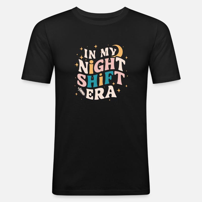 In my night shift era - Men's Slim Fit T-Shirt - black