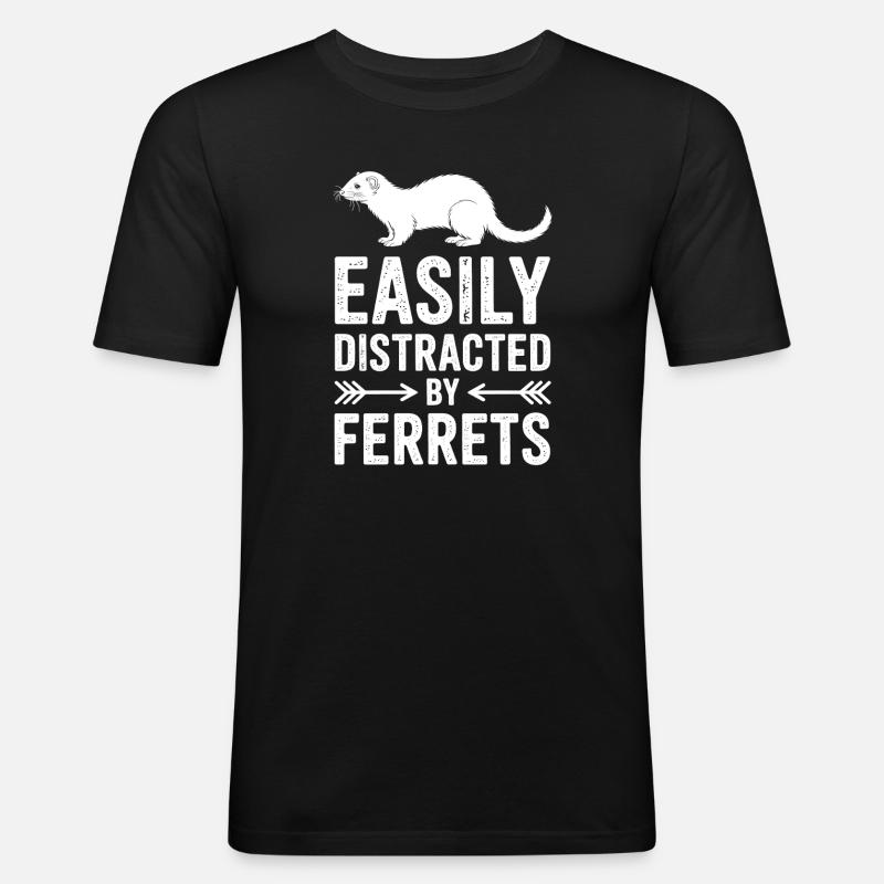Frettchen Sprüche Lustiges Frettchen Geschenk - Männer Slim Fit T-Shirt - Schwarz