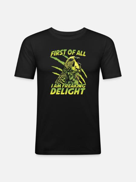 Welli Parrot Bird Fans Cheeky Budgie - Men's Slim Fit T-Shirt - black