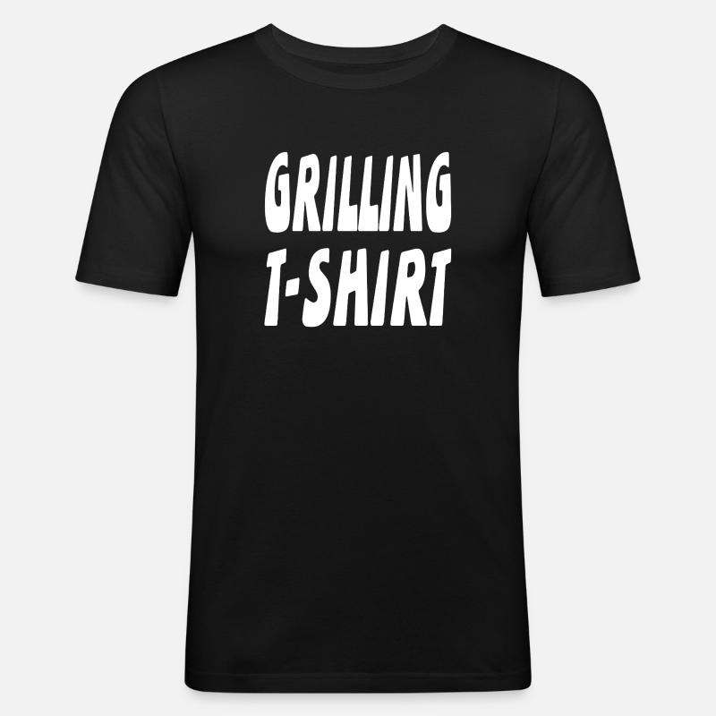 Grillen - Männer Slim Fit T-Shirt - Schwarz